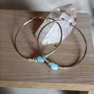 Turquoise hoop earrings